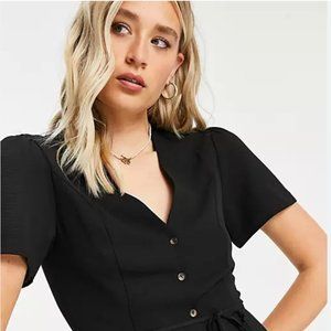 ASOS DESIGN 90s tea romper in black